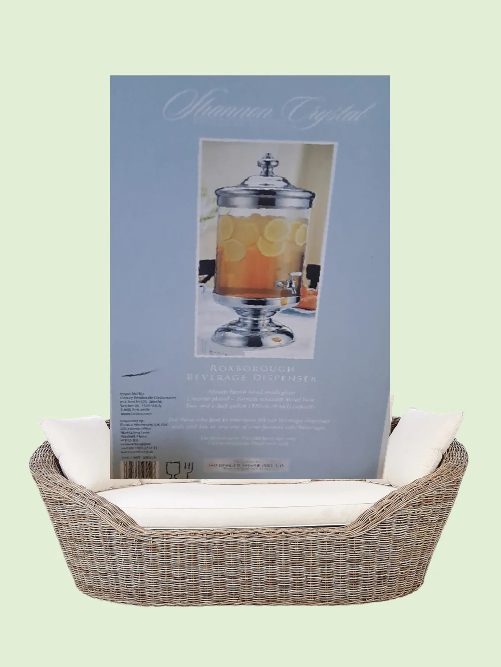 Shannon Crystal Designs |Mouth Hand Blown Glass | BEVERAGE DISPENSER 2.5 Gal NEW